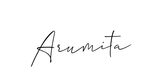 Use a signature maker to create a handwritten signature online. With this signature software, you can design (Allison_Script) your own signature for name Arumita. Arumita signature style 2 images and pictures png