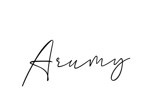 Create a beautiful signature design for name Arumy. With this signature (Allison_Script) fonts, you can make a handwritten signature for free. Arumy signature style 2 images and pictures png