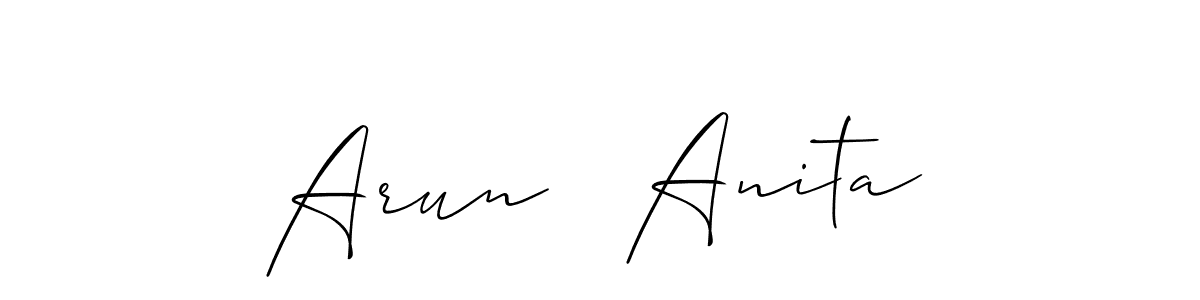It looks lik you need a new signature style for name Arun   Anita. Design unique handwritten (Allison_Script) signature with our free signature maker in just a few clicks. Arun   Anita signature style 2 images and pictures png