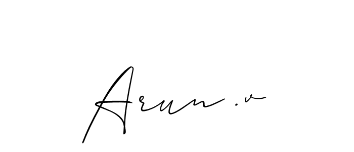 Arun .v stylish signature style. Best Handwritten Sign (Allison_Script) for my name. Handwritten Signature Collection Ideas for my name Arun .v. Arun .v signature style 2 images and pictures png