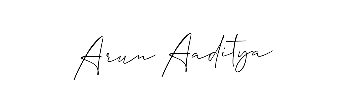 Similarly Allison_Script is the best handwritten signature design. Signature creator online .You can use it as an online autograph creator for name Arun Aaditya. Arun Aaditya signature style 2 images and pictures png