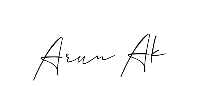 Also we have Arun Ak name is the best signature style. Create professional handwritten signature collection using Allison_Script autograph style. Arun Ak signature style 2 images and pictures png