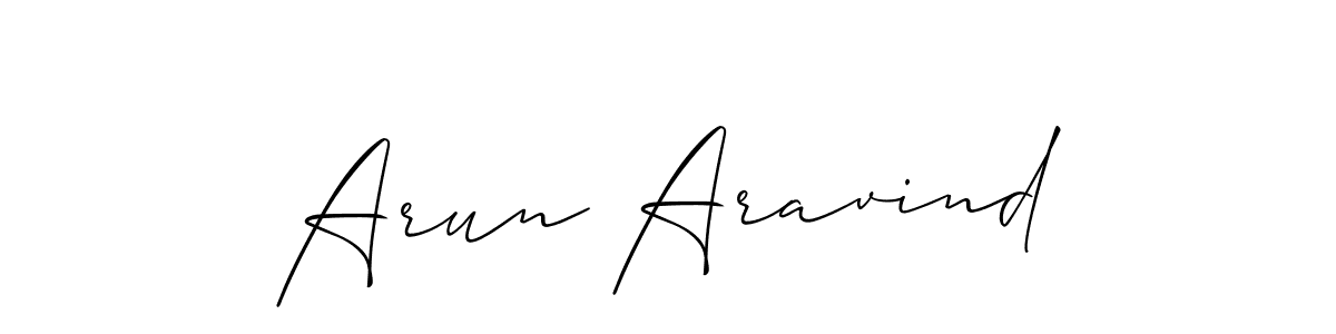 Use a signature maker to create a handwritten signature online. With this signature software, you can design (Allison_Script) your own signature for name Arun Aravind. Arun Aravind signature style 2 images and pictures png