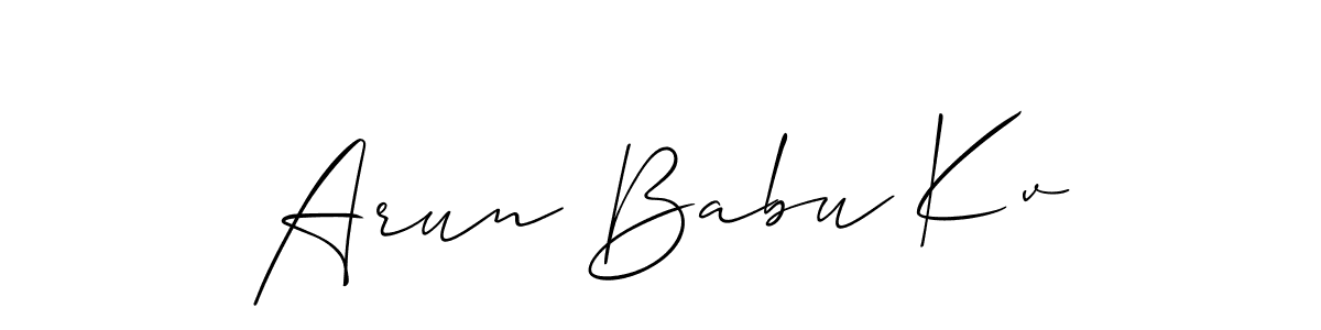 This is the best signature style for the Arun Babu Kv name. Also you like these signature font (Allison_Script). Mix name signature. Arun Babu Kv signature style 2 images and pictures png