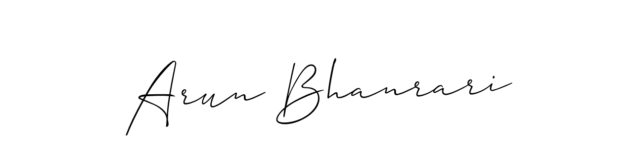 Design your own signature with our free online signature maker. With this signature software, you can create a handwritten (Allison_Script) signature for name Arun Bhanrari. Arun Bhanrari signature style 2 images and pictures png