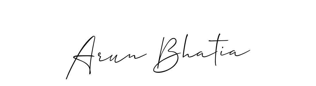 How to make Arun Bhatia name signature. Use Allison_Script style for creating short signs online. This is the latest handwritten sign. Arun Bhatia signature style 2 images and pictures png