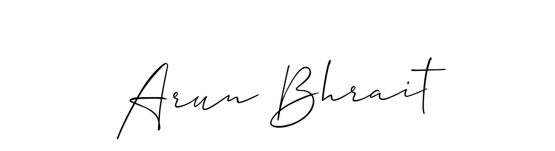 How to make Arun Bhrait name signature. Use Allison_Script style for creating short signs online. This is the latest handwritten sign. Arun Bhrait signature style 2 images and pictures png
