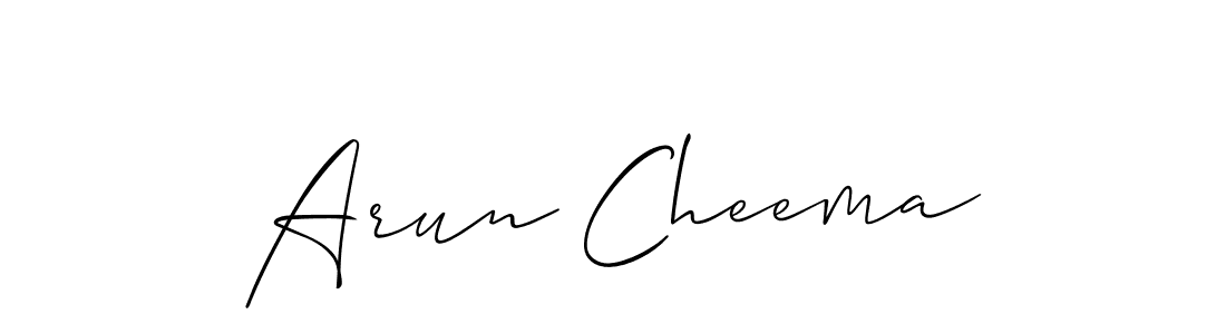 Use a signature maker to create a handwritten signature online. With this signature software, you can design (Allison_Script) your own signature for name Arun Cheema. Arun Cheema signature style 2 images and pictures png