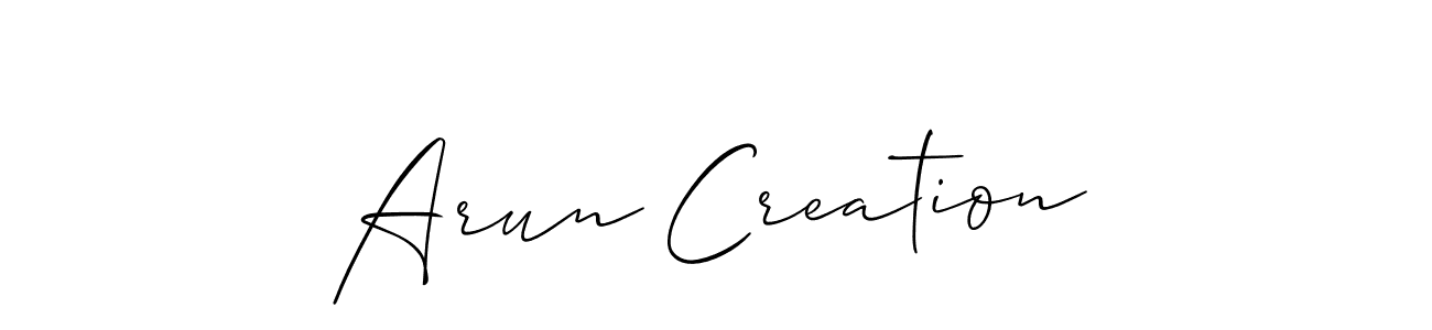 Arun Creation stylish signature style. Best Handwritten Sign (Allison_Script) for my name. Handwritten Signature Collection Ideas for my name Arun Creation. Arun Creation signature style 2 images and pictures png