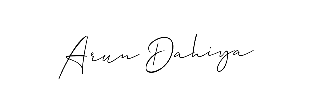 Also we have Arun Dahiya name is the best signature style. Create professional handwritten signature collection using Allison_Script autograph style. Arun Dahiya signature style 2 images and pictures png