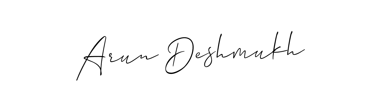 The best way (Allison_Script) to make a short signature is to pick only two or three words in your name. The name Arun Deshmukh include a total of six letters. For converting this name. Arun Deshmukh signature style 2 images and pictures png