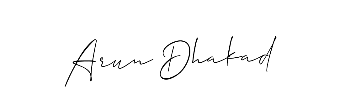 Also You can easily find your signature by using the search form. We will create Arun Dhakad name handwritten signature images for you free of cost using Allison_Script sign style. Arun Dhakad signature style 2 images and pictures png