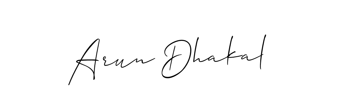 Allison_Script is a professional signature style that is perfect for those who want to add a touch of class to their signature. It is also a great choice for those who want to make their signature more unique. Get Arun Dhakal name to fancy signature for free. Arun Dhakal signature style 2 images and pictures png