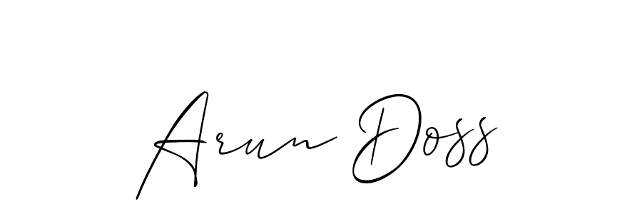 Arun Doss stylish signature style. Best Handwritten Sign (Allison_Script) for my name. Handwritten Signature Collection Ideas for my name Arun Doss. Arun Doss signature style 2 images and pictures png