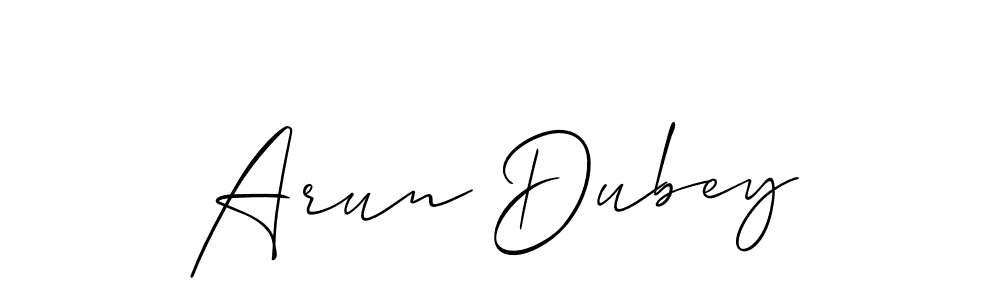 Allison_Script is a professional signature style that is perfect for those who want to add a touch of class to their signature. It is also a great choice for those who want to make their signature more unique. Get Arun Dubey name to fancy signature for free. Arun Dubey signature style 2 images and pictures png