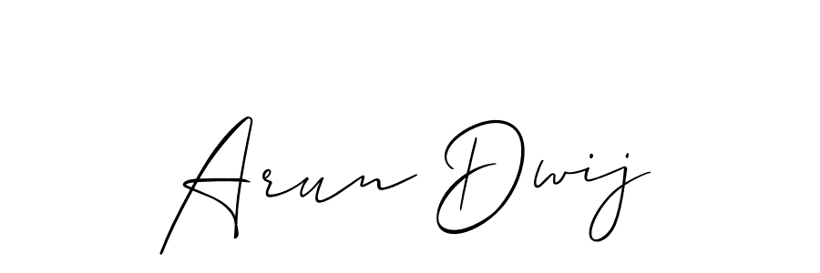 Use a signature maker to create a handwritten signature online. With this signature software, you can design (Allison_Script) your own signature for name Arun Dwij. Arun Dwij signature style 2 images and pictures png