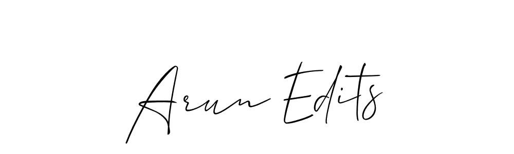 Create a beautiful signature design for name Arun Edits. With this signature (Allison_Script) fonts, you can make a handwritten signature for free. Arun Edits signature style 2 images and pictures png