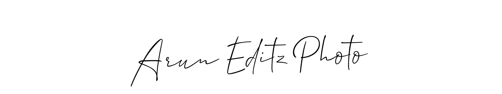 Also You can easily find your signature by using the search form. We will create Arun Editz Photo name handwritten signature images for you free of cost using Allison_Script sign style. Arun Editz Photo signature style 2 images and pictures png