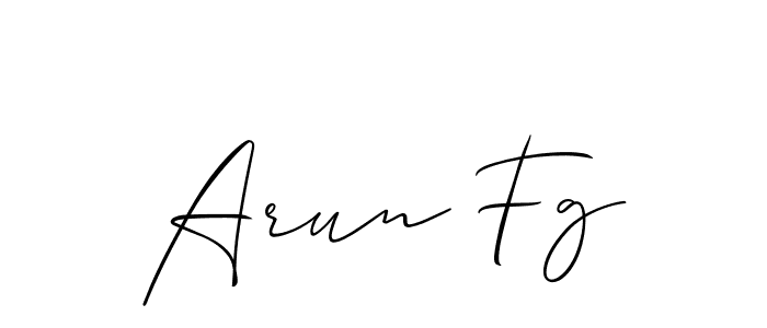 Allison_Script is a professional signature style that is perfect for those who want to add a touch of class to their signature. It is also a great choice for those who want to make their signature more unique. Get Arun Fg name to fancy signature for free. Arun Fg signature style 2 images and pictures png