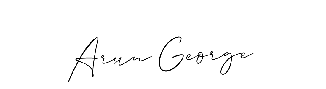 You should practise on your own different ways (Allison_Script) to write your name (Arun George) in signature. don't let someone else do it for you. Arun George signature style 2 images and pictures png