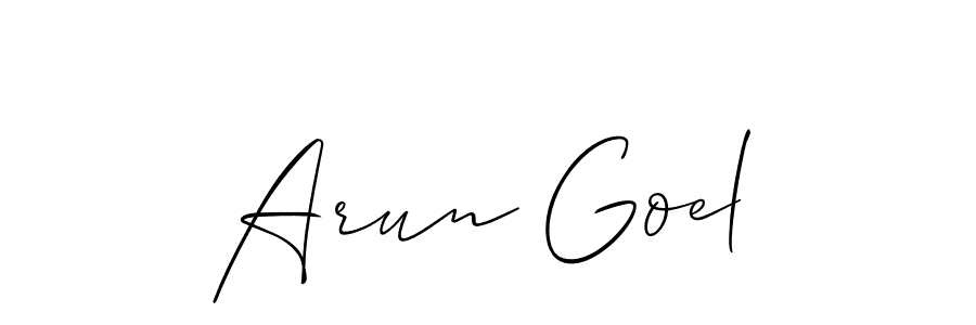 Make a beautiful signature design for name Arun Goel. With this signature (Allison_Script) style, you can create a handwritten signature for free. Arun Goel signature style 2 images and pictures png