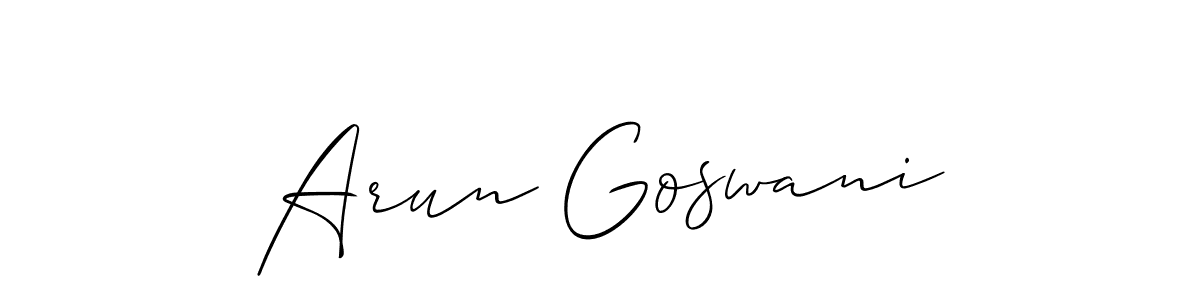 This is the best signature style for the Arun Goswani name. Also you like these signature font (Allison_Script). Mix name signature. Arun Goswani signature style 2 images and pictures png