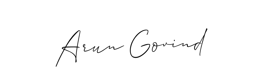 if you are searching for the best signature style for your name Arun Govind. so please give up your signature search. here we have designed multiple signature styles  using Allison_Script. Arun Govind signature style 2 images and pictures png