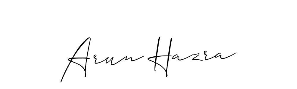 The best way (Allison_Script) to make a short signature is to pick only two or three words in your name. The name Arun Hazra include a total of six letters. For converting this name. Arun Hazra signature style 2 images and pictures png