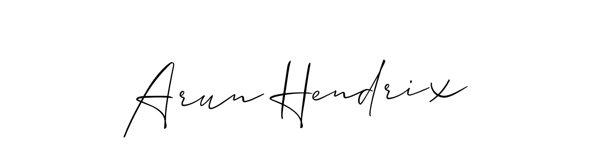 Use a signature maker to create a handwritten signature online. With this signature software, you can design (Allison_Script) your own signature for name Arun Hendrix. Arun Hendrix signature style 2 images and pictures png