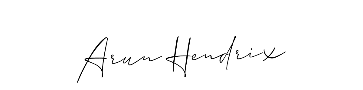 Use a signature maker to create a handwritten signature online. With this signature software, you can design (Allison_Script) your own signature for name Arun Hendrix. Arun Hendrix signature style 2 images and pictures png