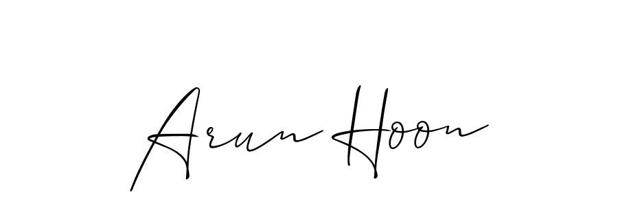 Best and Professional Signature Style for Arun Hoon. Allison_Script Best Signature Style Collection. Arun Hoon signature style 2 images and pictures png