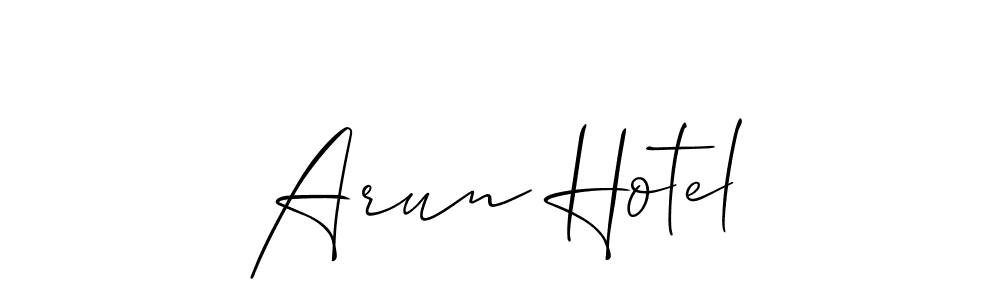 The best way (Allison_Script) to make a short signature is to pick only two or three words in your name. The name Arun Hotel include a total of six letters. For converting this name. Arun Hotel signature style 2 images and pictures png