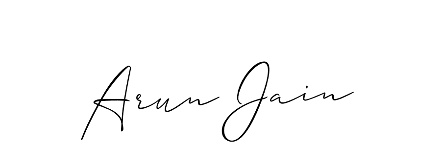How to make Arun Jain name signature. Use Allison_Script style for creating short signs online. This is the latest handwritten sign. Arun Jain signature style 2 images and pictures png