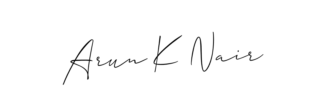 Arun K Nair stylish signature style. Best Handwritten Sign (Allison_Script) for my name. Handwritten Signature Collection Ideas for my name Arun K Nair. Arun K Nair signature style 2 images and pictures png