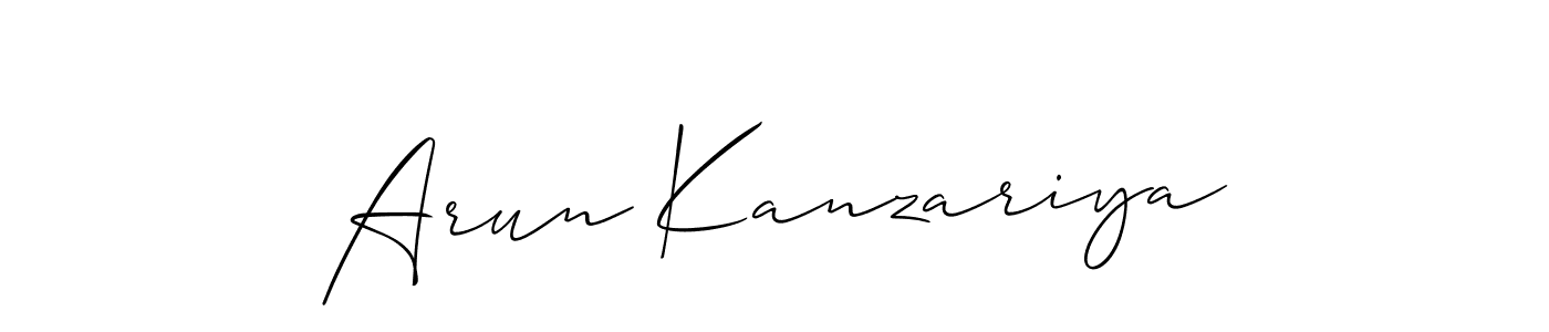 You should practise on your own different ways (Allison_Script) to write your name (Arun Kanzariya) in signature. don't let someone else do it for you. Arun Kanzariya signature style 2 images and pictures png