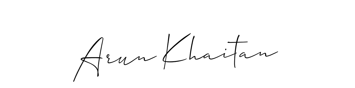 Make a beautiful signature design for name Arun Khaitan. With this signature (Allison_Script) style, you can create a handwritten signature for free. Arun Khaitan signature style 2 images and pictures png