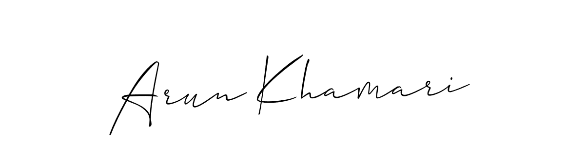 Similarly Allison_Script is the best handwritten signature design. Signature creator online .You can use it as an online autograph creator for name Arun Khamari. Arun Khamari signature style 2 images and pictures png