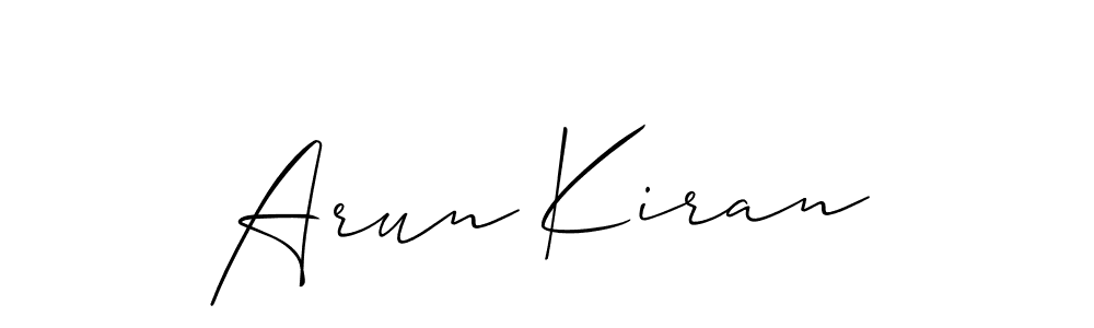 It looks lik you need a new signature style for name Arun Kiran. Design unique handwritten (Allison_Script) signature with our free signature maker in just a few clicks. Arun Kiran signature style 2 images and pictures png