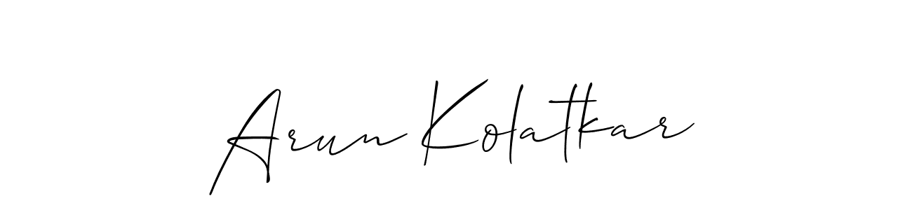 if you are searching for the best signature style for your name Arun Kolatkar. so please give up your signature search. here we have designed multiple signature styles  using Allison_Script. Arun Kolatkar signature style 2 images and pictures png