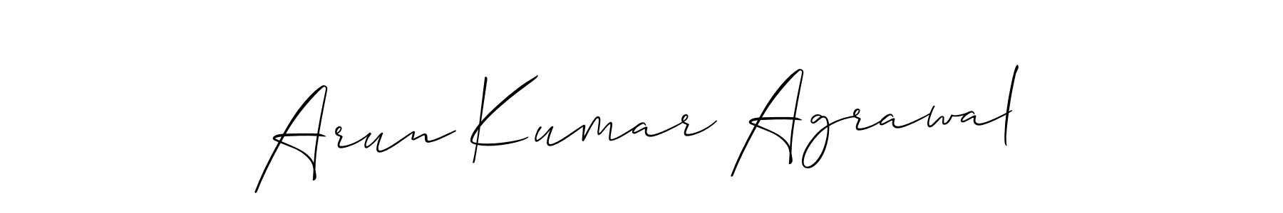 Create a beautiful signature design for name Arun Kumar Agrawal. With this signature (Allison_Script) fonts, you can make a handwritten signature for free. Arun Kumar Agrawal signature style 2 images and pictures png