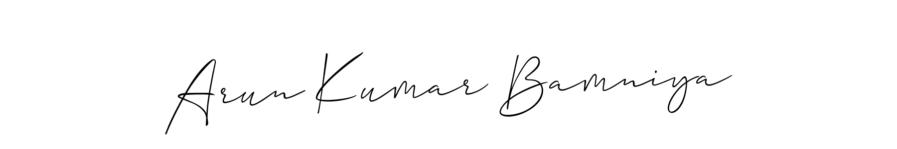 if you are searching for the best signature style for your name Arun Kumar Bamniya. so please give up your signature search. here we have designed multiple signature styles  using Allison_Script. Arun Kumar Bamniya signature style 2 images and pictures png
