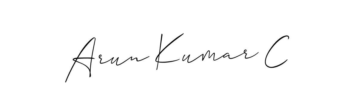 Use a signature maker to create a handwritten signature online. With this signature software, you can design (Allison_Script) your own signature for name Arun Kumar C. Arun Kumar C signature style 2 images and pictures png