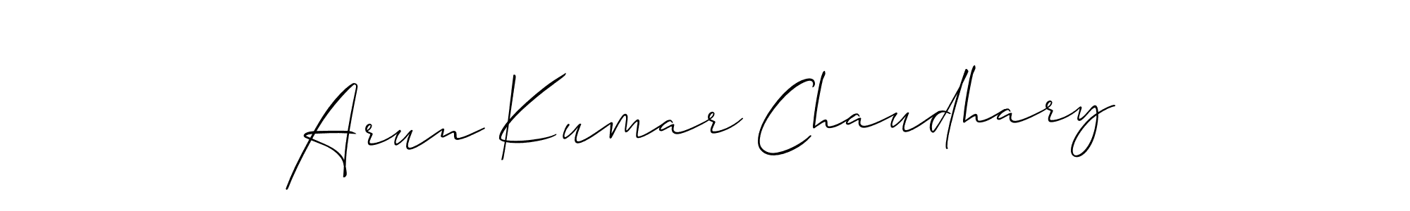 It looks lik you need a new signature style for name Arun Kumar Chaudhary. Design unique handwritten (Allison_Script) signature with our free signature maker in just a few clicks. Arun Kumar Chaudhary signature style 2 images and pictures png