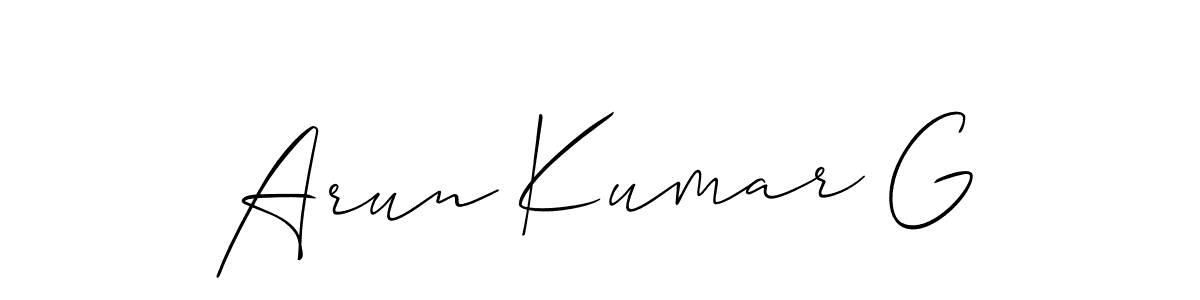 Also You can easily find your signature by using the search form. We will create Arun Kumar G name handwritten signature images for you free of cost using Allison_Script sign style. Arun Kumar G signature style 2 images and pictures png