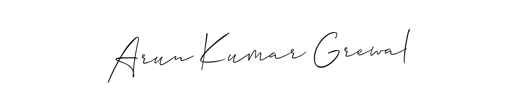 The best way (Allison_Script) to make a short signature is to pick only two or three words in your name. The name Arun Kumar Grewal include a total of six letters. For converting this name. Arun Kumar Grewal signature style 2 images and pictures png