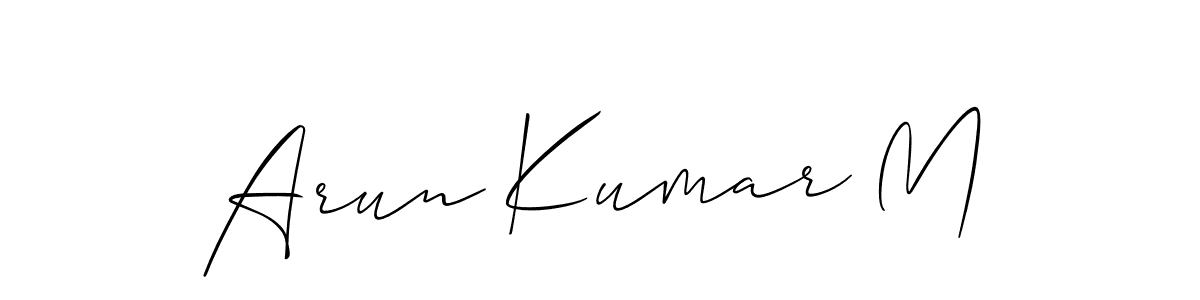 Also we have Arun Kumar M name is the best signature style. Create professional handwritten signature collection using Allison_Script autograph style. Arun Kumar M signature style 2 images and pictures png