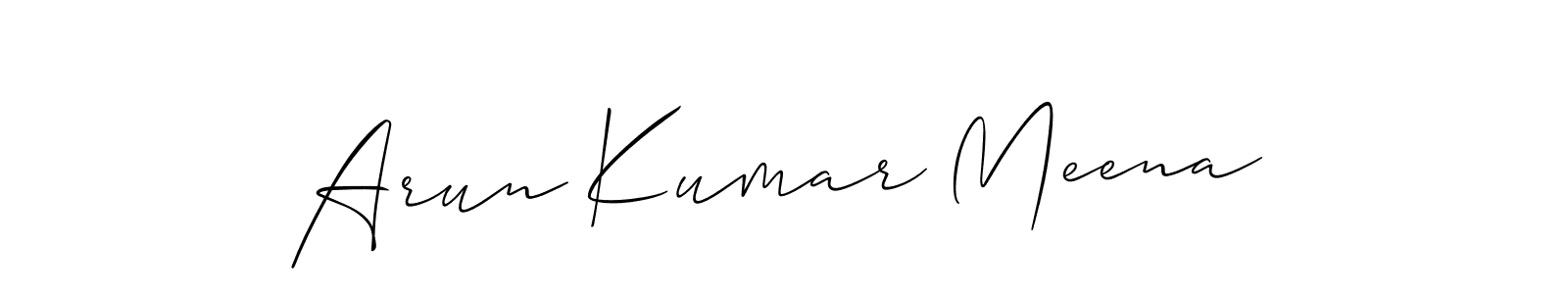 It looks lik you need a new signature style for name Arun Kumar Meena. Design unique handwritten (Allison_Script) signature with our free signature maker in just a few clicks. Arun Kumar Meena signature style 2 images and pictures png