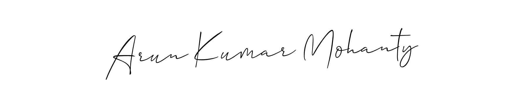 How to make Arun Kumar Mohanty name signature. Use Allison_Script style for creating short signs online. This is the latest handwritten sign. Arun Kumar Mohanty signature style 2 images and pictures png