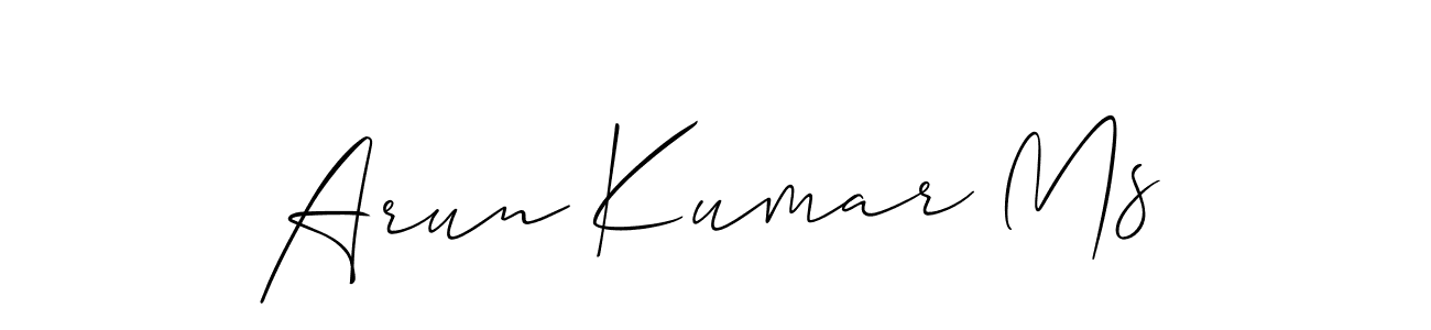 Design your own signature with our free online signature maker. With this signature software, you can create a handwritten (Allison_Script) signature for name Arun Kumar Ms. Arun Kumar Ms signature style 2 images and pictures png