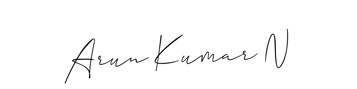 How to make Arun Kumar N name signature. Use Allison_Script style for creating short signs online. This is the latest handwritten sign. Arun Kumar N signature style 2 images and pictures png